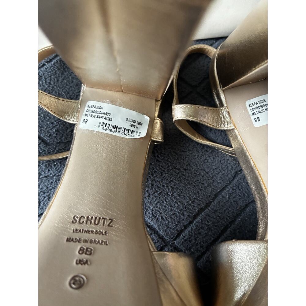Schultz Keefa High Gold Metallic Heel Size 8 - Picture 6 of 10